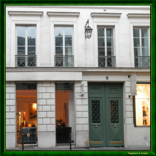 6 rue Bonaparte, Paris. Address of the painter Gérard from 1813 to 1833