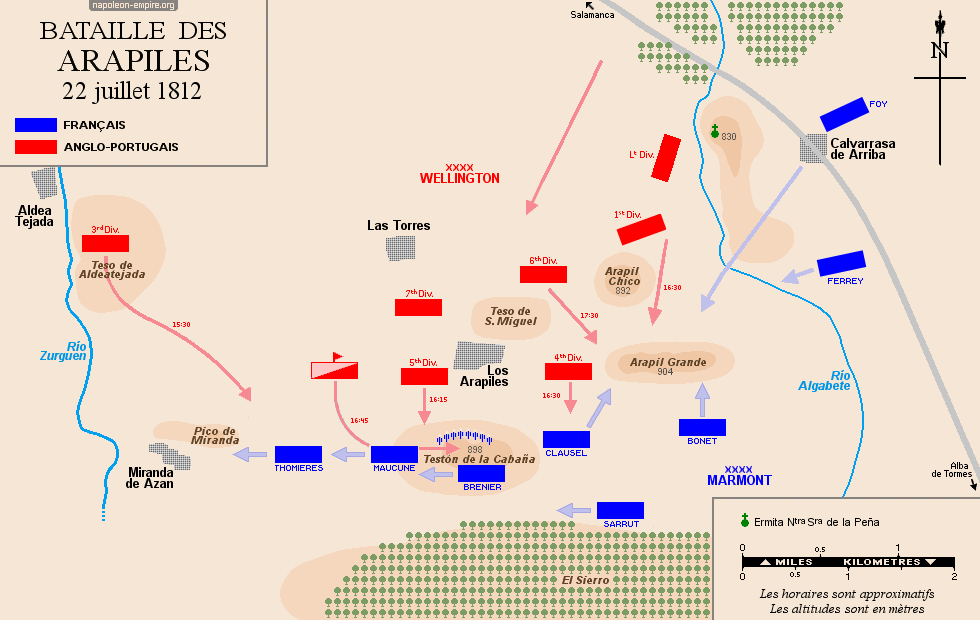 Plan de la bataille des Arapiles