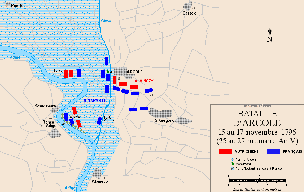 Plan de la bataille d'Arcole