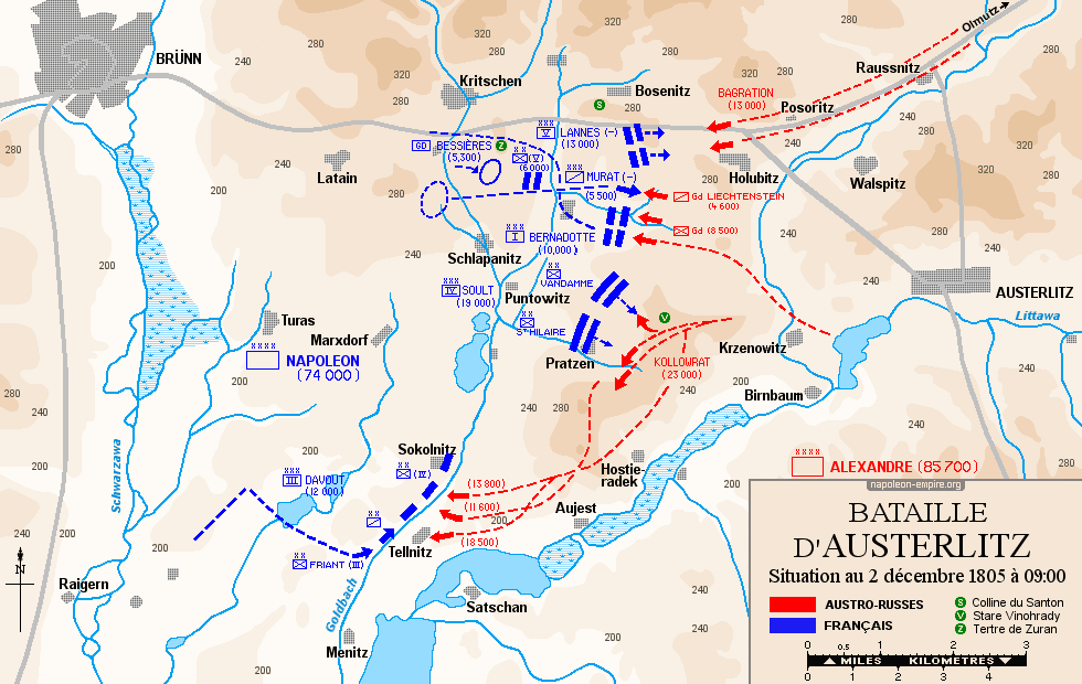 Batailles napoléoniennes - Carte 2 de la bataille d'Austerlitz