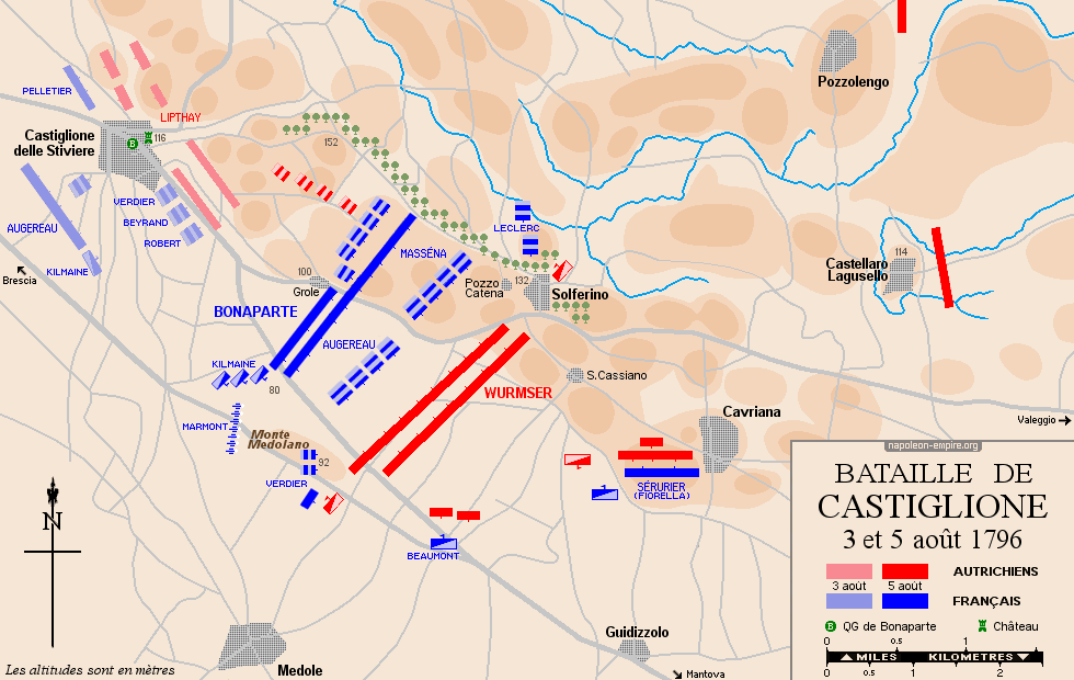 Plan de la bataille de Castiglione