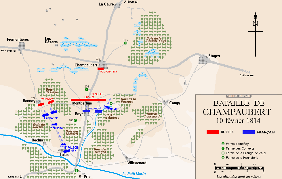 Batailles napoléoniennes - Carte de la bataille de Champaubert