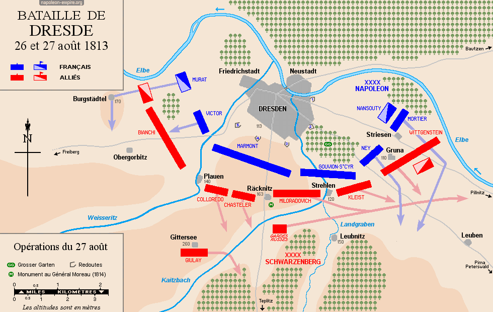 Plan de la bataille de Dresde