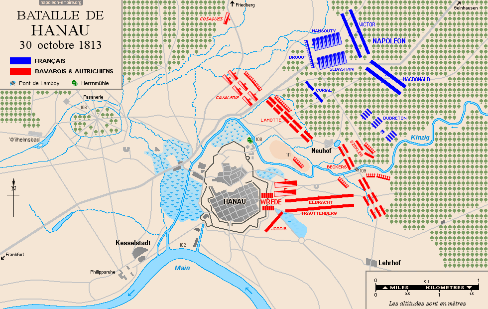Plan de la bataille de Hanau 