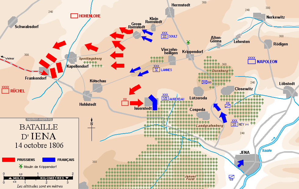 Plan de la bataille d'Iéna