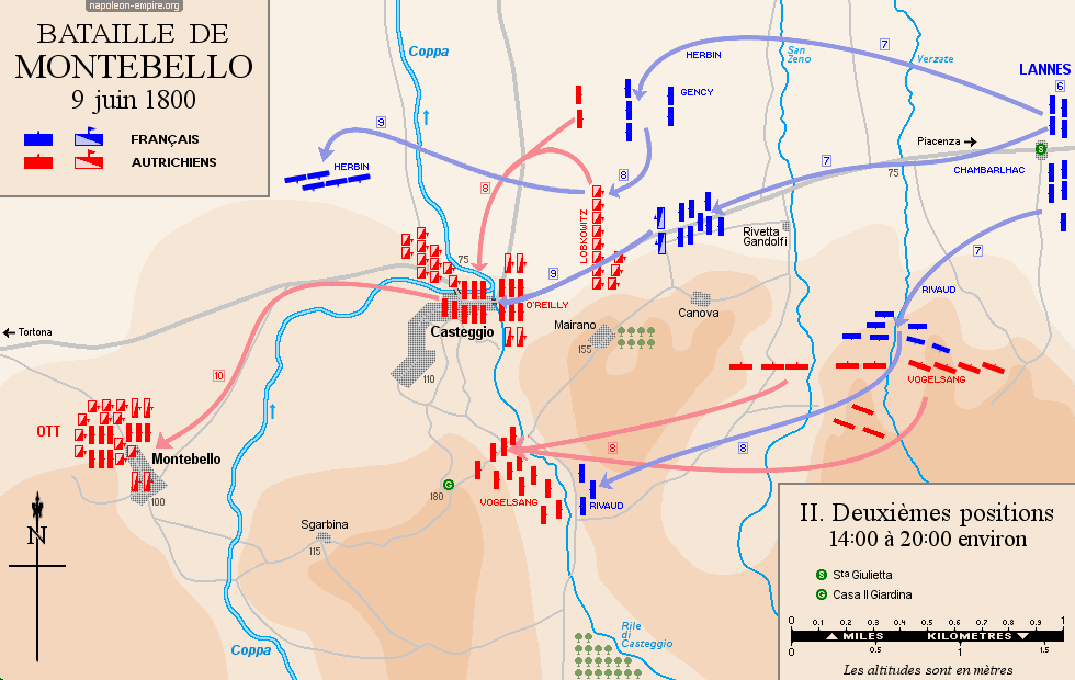 Plan de la bataille de Montebello - Deuxièmes positions