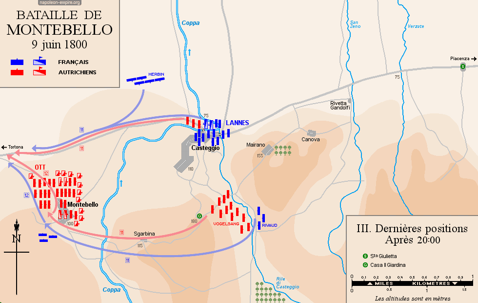Plan de la bataille de Montebello - Dernières positions