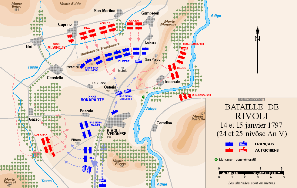 Plan de la bataille de Rivoli