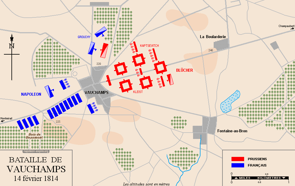 Plan de la bataille de Vauchamps