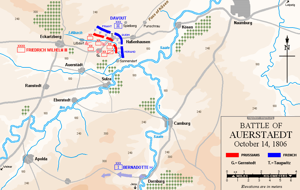 Napoleonic battles - Map of the Battle of Auerstaedt