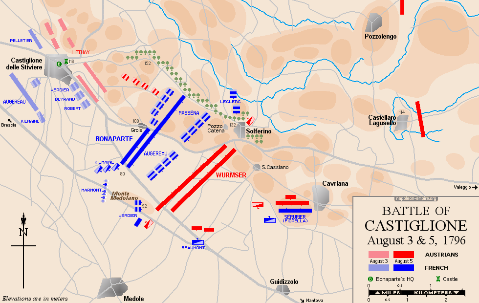 Napoleonic battles - Map of the Battle of Castiglione