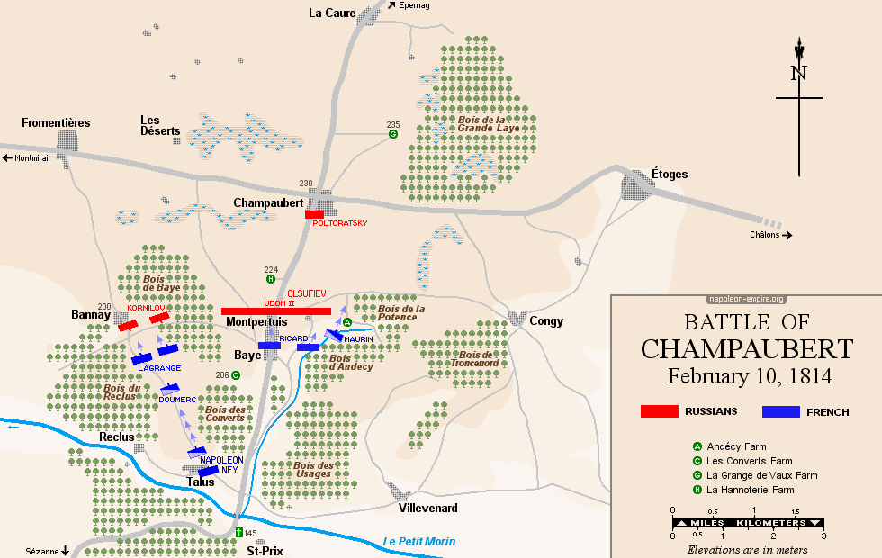 Map of the battle of Champaubert