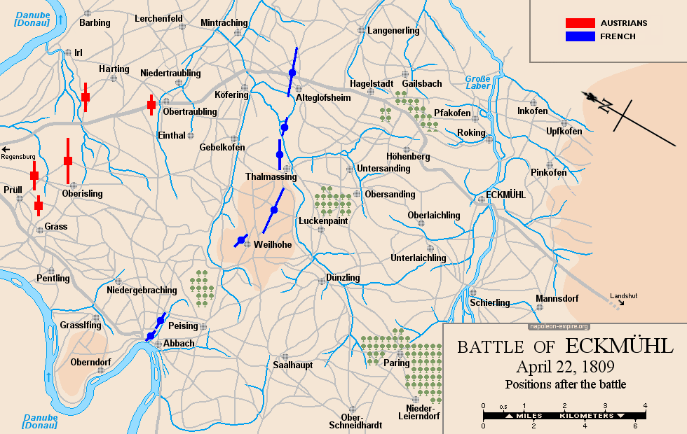 Napoleonic battles - Map #2 of the Battle of Eckmühl