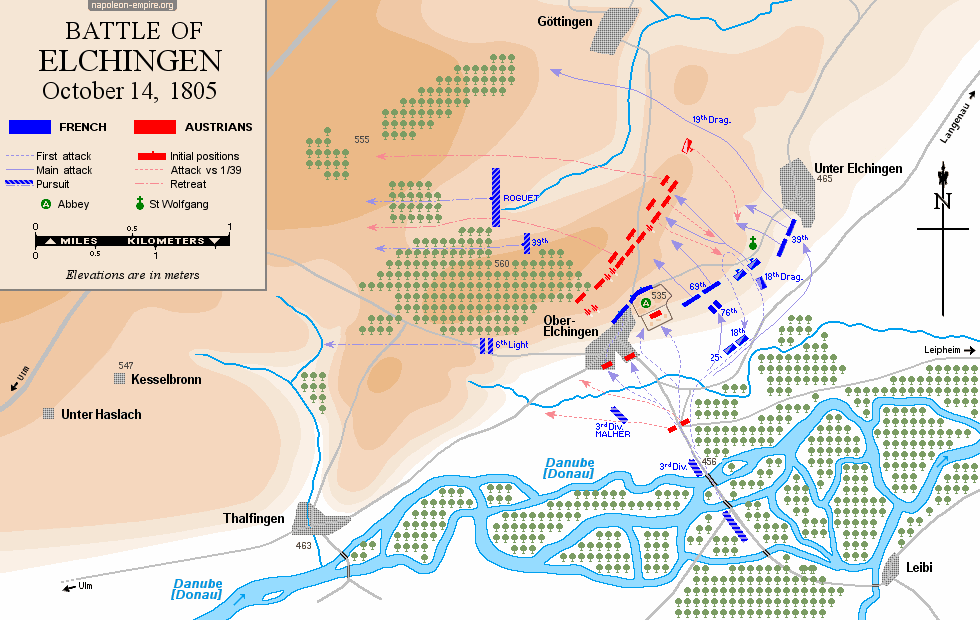 Napoleonic Battles - Map of the battle of Elchingen