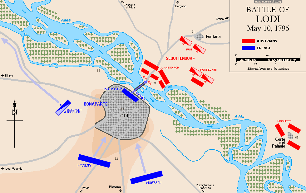 Napoleonic battles - Map of the Battle of Lodì