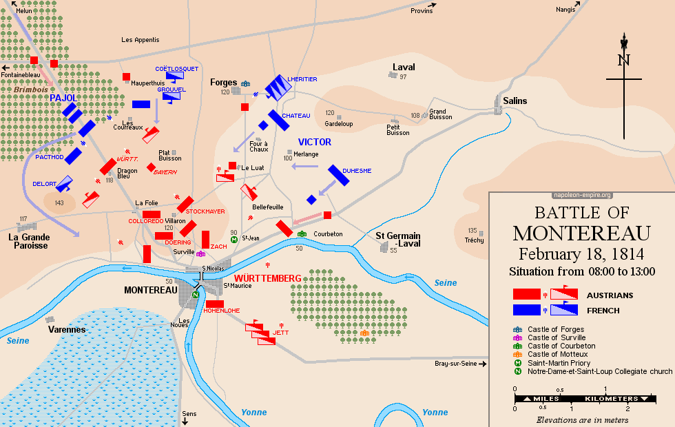 Napoleonic battles - Map #1 of the Battle of Montereau