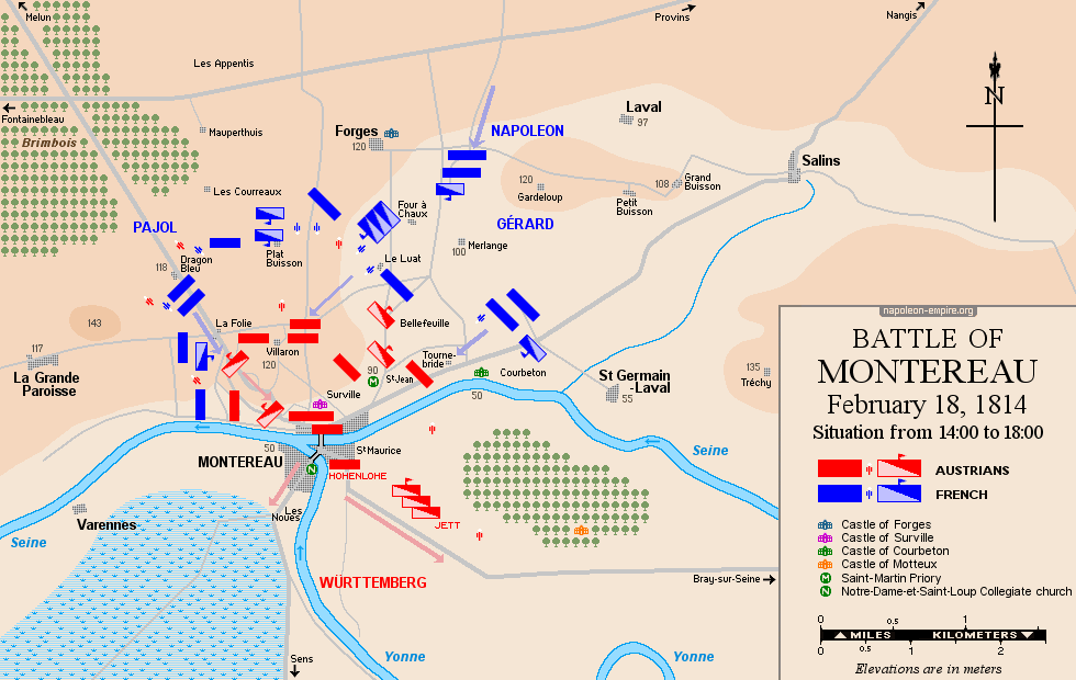 Napoleonic battles - Map #2 of the Battle of Montereau