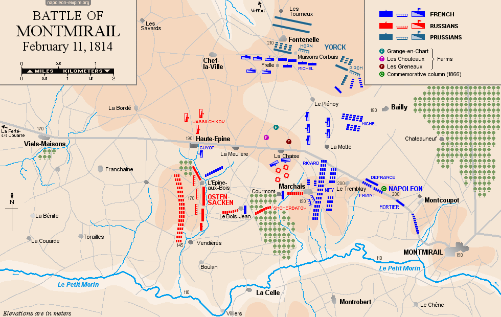 Napoleonic battles - Map of the Battle of Montmirail