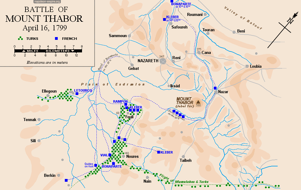 Napoleonic battles - Map of the Battle of Mount Tabor