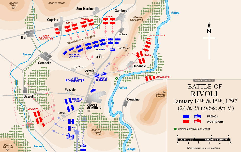 Map of the battle of Rivoli