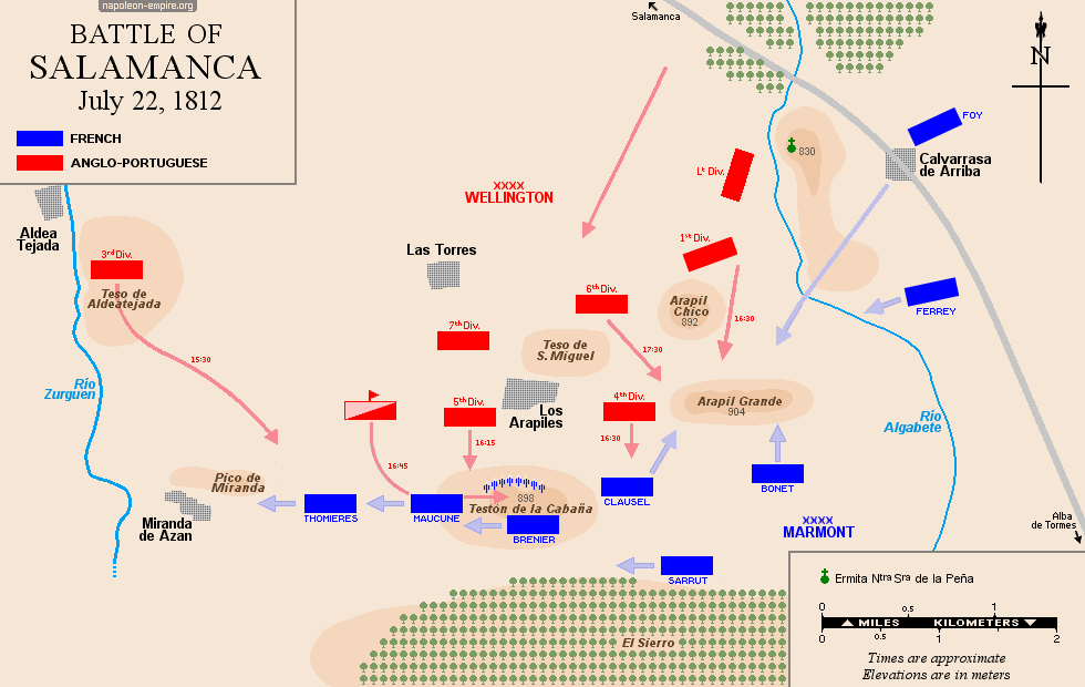 Map of the battle of Salamanca