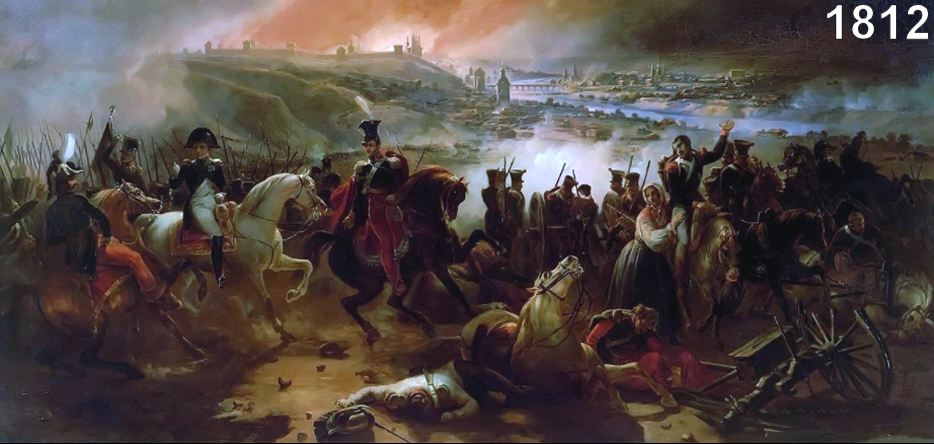 Bataille de Smolensk Tableau "La bataille de Smolensk, nuit du 17 août 1812" (détail). Peint en 1839 par Jean-Charles Langlois dit "Le Colonel".