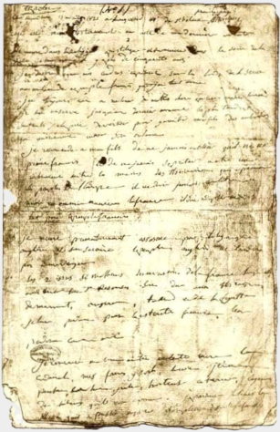 Page manuscrite du testament de Napoléon Ier Page manuscrite du testament de Napoléon Ier