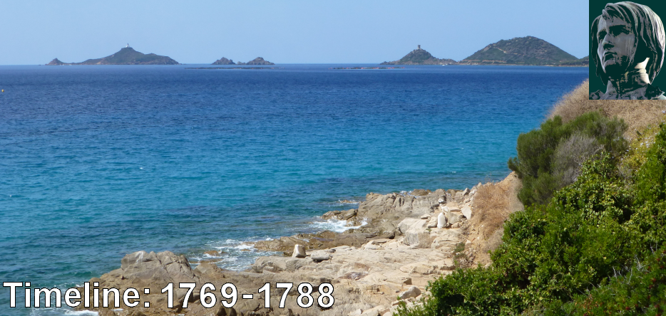 Timeline: years 1769 to 1788