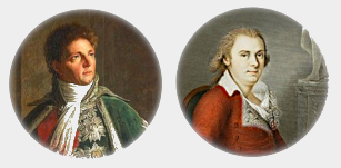 Medallions presenting the signatories of the Treaty of Saint-Ildefonso: Alexandre Berthier and Don Mariano Luis d'Urquijo