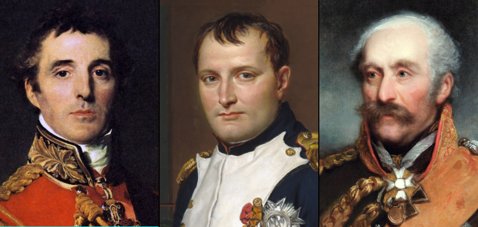 Arthur Wellesley, duc de Wellington, Napoleon Ier et Gebhard Leberecht von Blücher Les trois commandants en chef lors de la bataille de Waterloo : Arthur Wellesley, duc de Wellington (coalition anglo-hollandaise), Napoleon Ier (Armée française du Nord) et Gebhard Leberecht von Blücher (Armée prussienne)