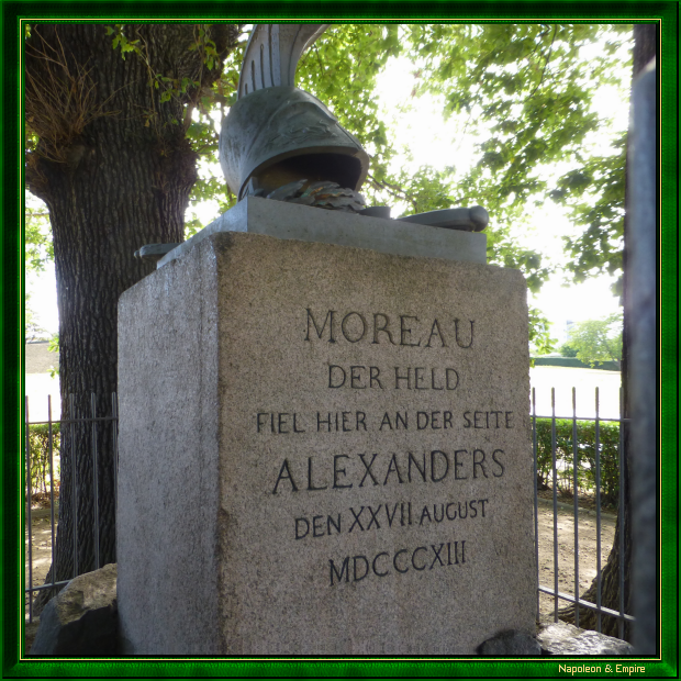 Epitaph on the grave of General Moreau in Räcknitz