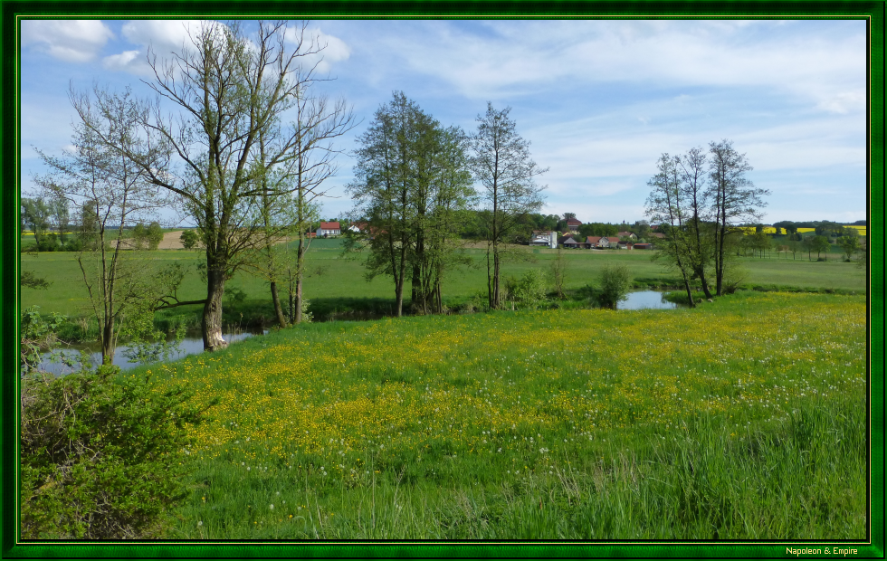 Le champ de bataille d'Eckmühl, entre Rogging et Stanglmühle