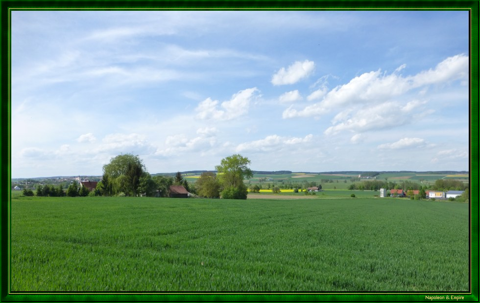 Champ de bataille d'Eckmühl vu depuis Lindach