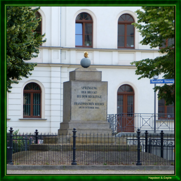 Monument commémorant l'explosion du pont sur l'Elster à Leipzig