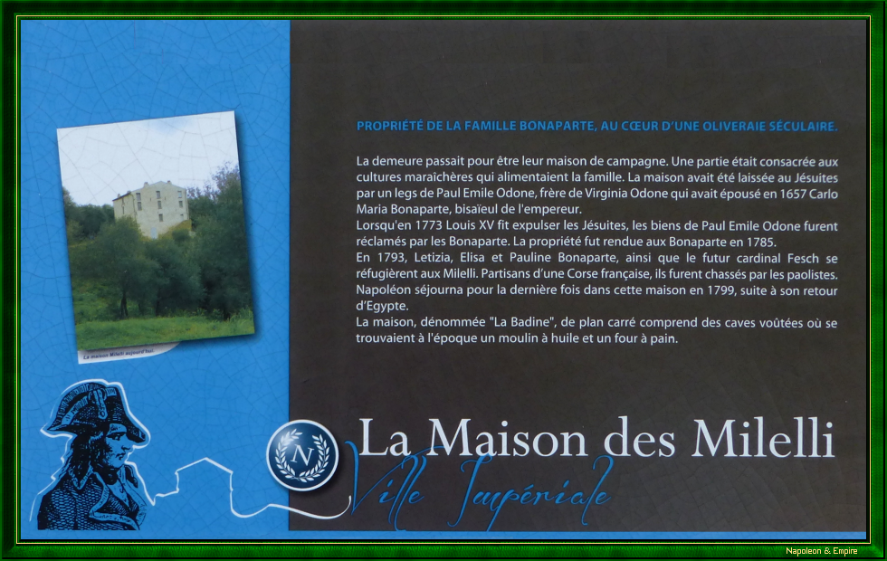 Plaque on the house of the Milelli