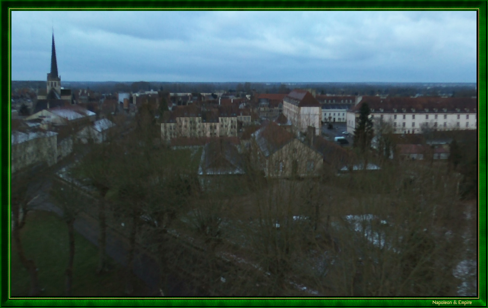 Vue aérienne du quartier des Casernes à Auxonne
