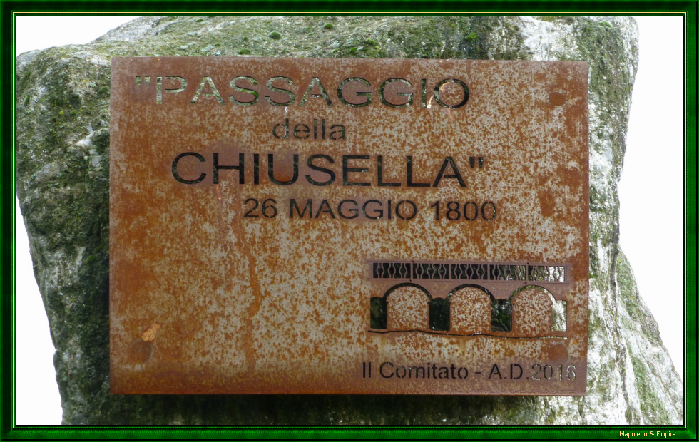Plaque commémorant le combat de la Chiusella
