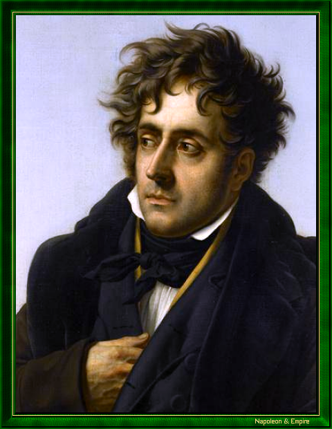 "François-René de Chateaubriand méditant sur les ruines de Rome" (détail), peint vers 1808 par Anne-Louis Girodet-Trioson (Montargis 1767 - Paris 1824).