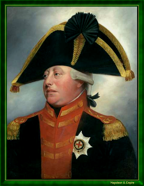 "George III, roi du Royaume-Uni de Grande-Bretagne et d'Irlande" par Henry William Beechey (Burford, Angleterre 1753 - Londres 1839).