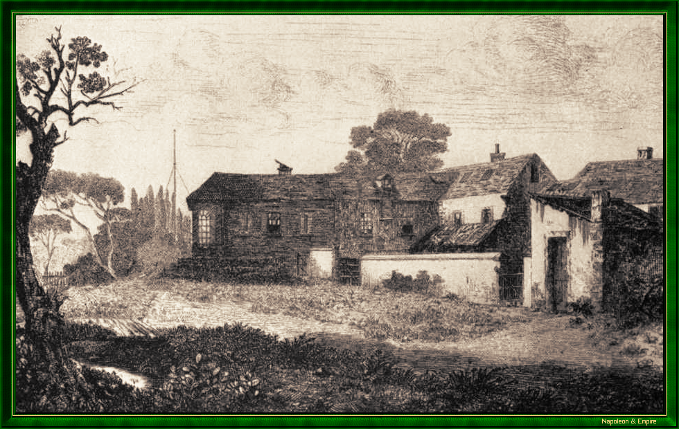 Longwood's House in Saint Helena, 19th century engraving
