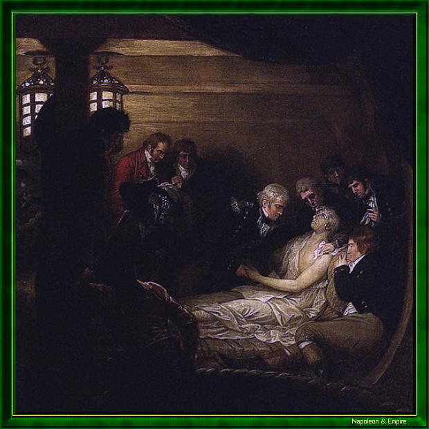 La mort de Lord Nelson dans le cockpit du Victory, par B. West