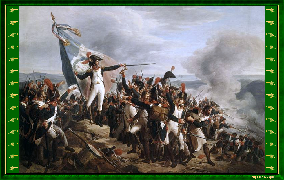 Brigade commander Rampon defends the redoubt of Monte-Legino against the Austro-Sardinians, by RT Berthon