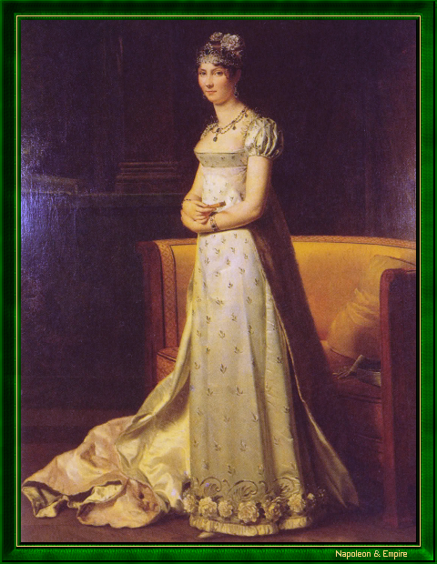 "Stéphanie de Beauharnais", tableau en pied par François Pascal Simon Gérard (Rome 1770 - Paris 1837).