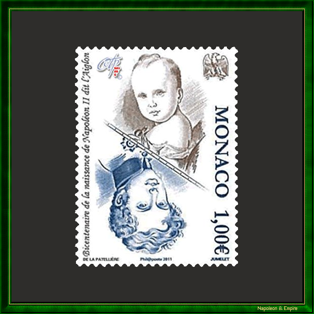 Timbre monégasque de 1 Euro représentant Napoléon II