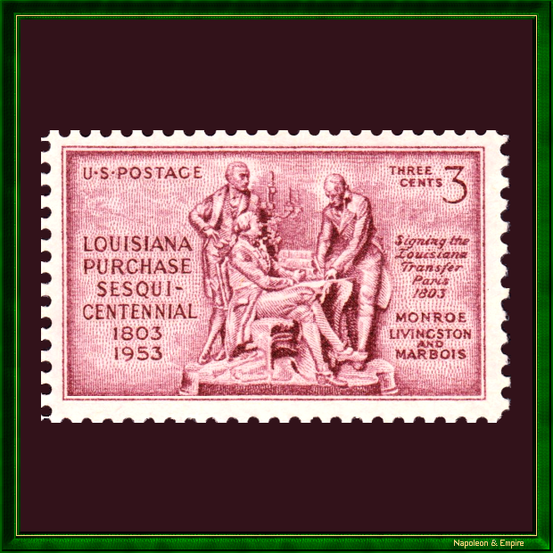 Postage stamp commemorating the one hundred and fiftieth anniversary of the Louisiana Purchase