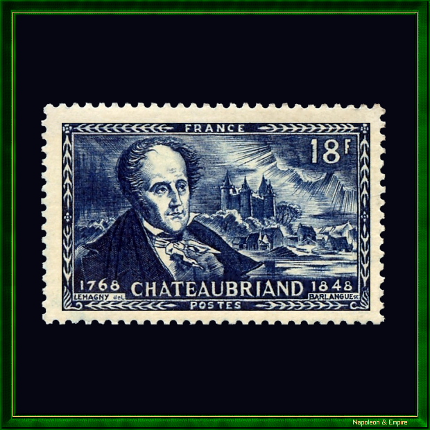 Timbre-poste à l'effigie de François-René de Chateaubriand