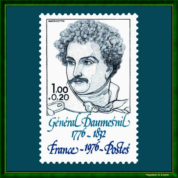 French stamp of 1 franc plus 20 centimes representing General Daumesnil