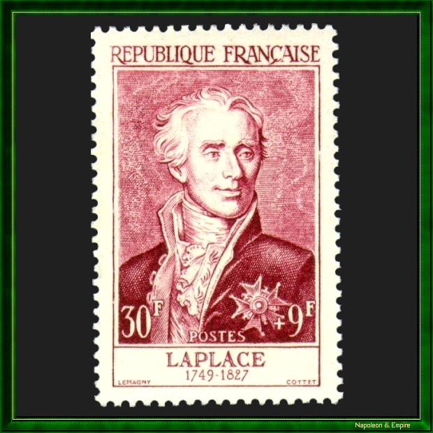 Postage stamp with the effigy of Pierre-Simon Laplace
