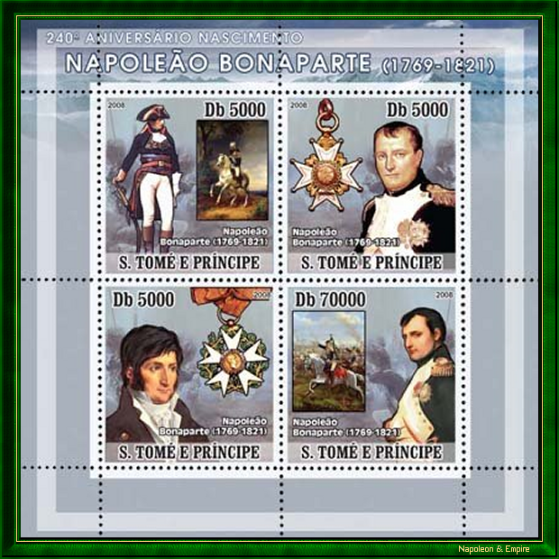 Timbre santoméen représentant Napoléon Bonaparte