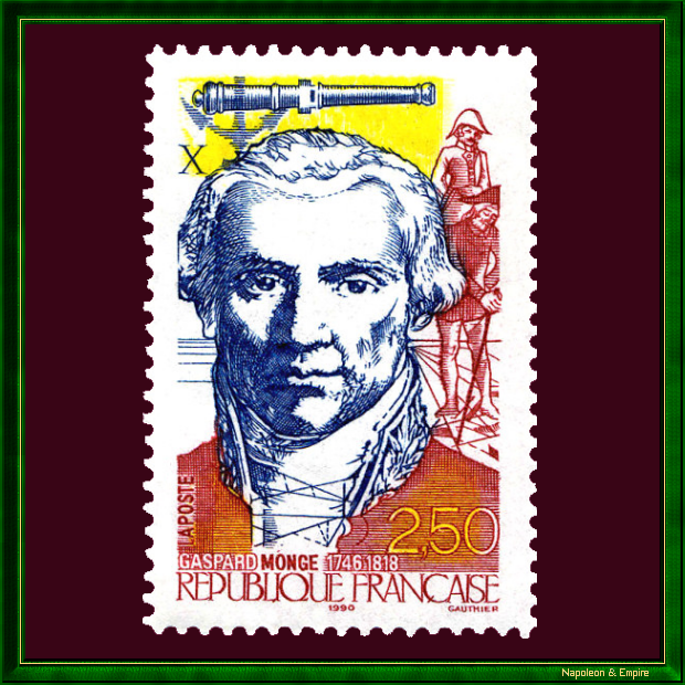 Timbre français de 2,50 francs représentant Gaspard Monge